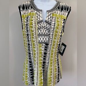 NWT Sharon Young Sleeveless Embellished Blouse